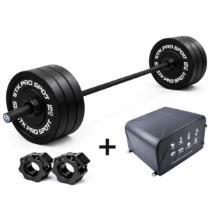 באנדל פרו 8 חבילת מוט ייעודי להיפ טראסט 9 ק"ג + סוגרי פלסטיק + ספסל היפ טראסט מקצועי + 60 ק"ג באמפר